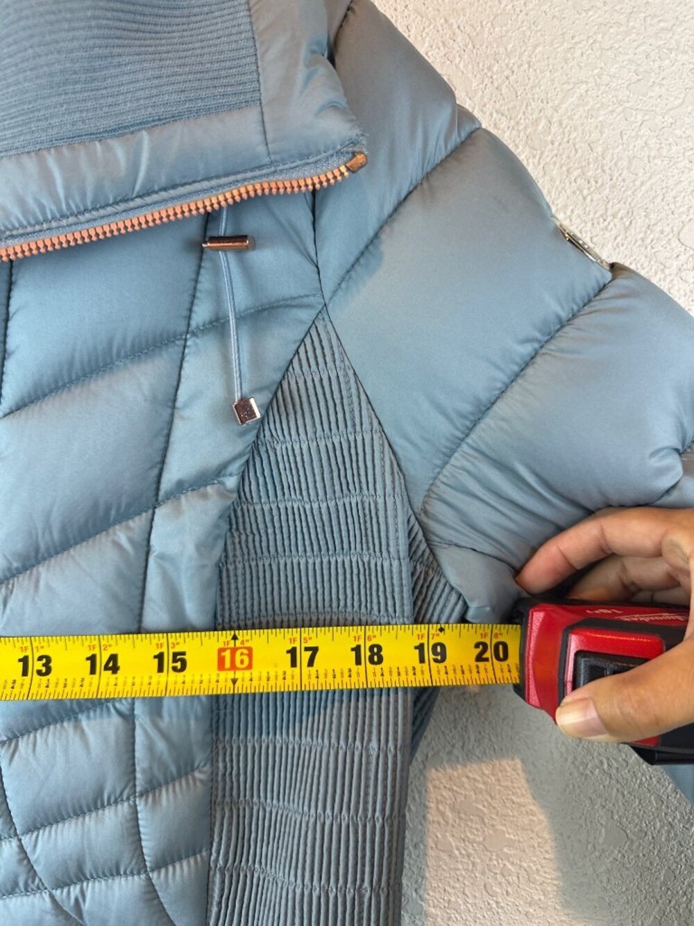 Bernardo Blue Quilted Puffer Jacket Women's Large Warm Coat Outdoors Everyday - Picture 7 of 11